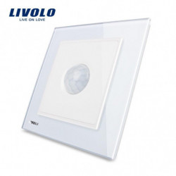 Tillverkare Livolo Mänsklig Induktion Växla Vit Kristall Glas Panel Växelström 110 250v Hem Vägg