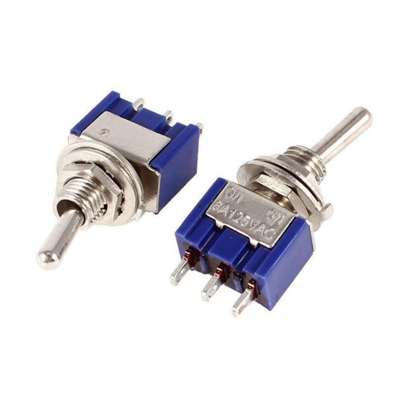 Blå Spdt Röd 3 Stift Onon Mini Växla Växla Växelström 6a 125v Ve519 P0 5