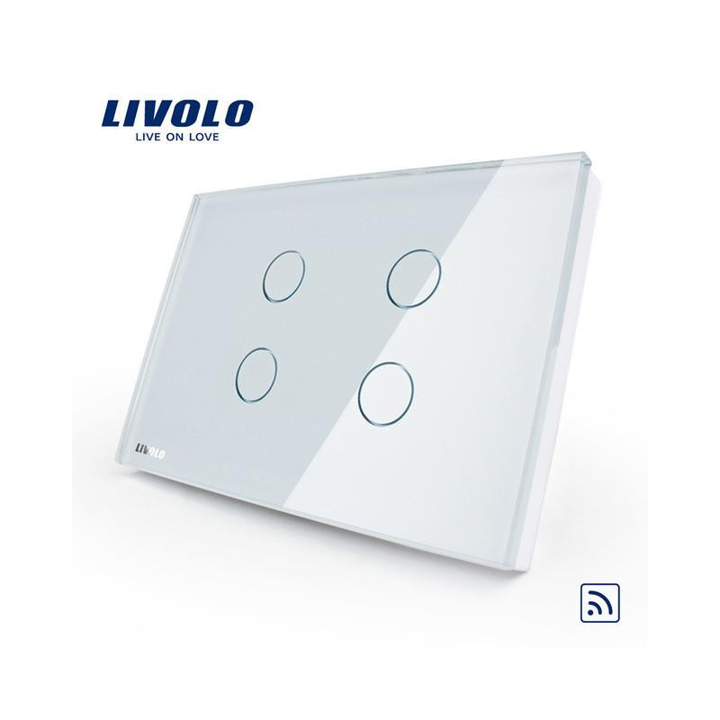 Tillverkare Livolo Rör Avlägsen Växla Oss Standard Vlc304r81 Kristall Glas Panel Vägg Ljus Rör Switch