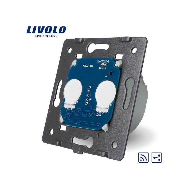 Livolo Eu Standard Rör Avlägsen Växla Utan Glas Panel 2 Gäng 2 Sätt Växelström 110 250v Led Indikator