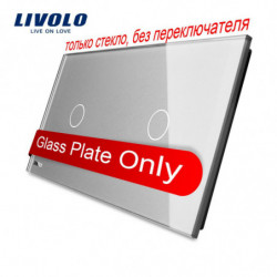 Livolo Lyx Grå Pärla Kristall Glas 151mm X 80mm Eu Standard Dubbel Glas Panel Vlc7c1 C115