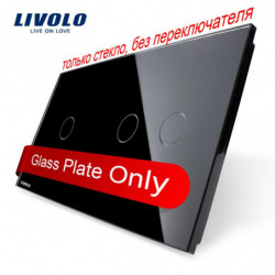 Livolo Lyx Pärla Svart C7 Serier Diy Del 151mm X 80mm Eu Standard Dubbel Glas Panel Vlc7c1 C212