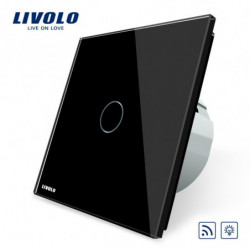 Livolo Eu Standard Remote Dimmer Växla Vlc701dr12 Svart Kristall Glas Panel 220 250v Vägg Ljus Avlägsen