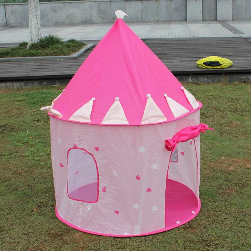 Spela Hus Tält För Barn Lekstuga Bärbar Rosa Pop Upp Spela Tält Barn Flicka Insessa Slott Utomhus