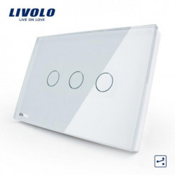 Oss Au Standard Rör Växla Vlc303s81 Vit Kristall Glas Panel 3vägs 2vägs Rör Kontrollera Ljus Växla