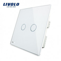 Livolo Rör Växla Vit Glas Panel Vlc30261 110 250v 2vägs Endast Storbritannien Standard Rör Ljus Växla