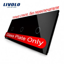 Livolo Lyx Svart Kristall Glas 223mm X 80mm Eu Standard Glas Endast Trippel Glas Panel Vlc7c1 C1 C112