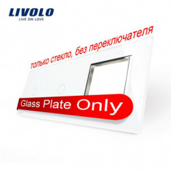 Livolo Vit Pärla Kristall Glas 223mm X 80mm Eu Standard 2gang En Ram Glas Panel Vlc7c1 C1 Sr11