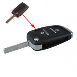 2 Knapp Ändrad Ckel Skal För Peugeot 207 307 308 Sw Fob Avlägsen Ckel Fall Oklippt Blad Hu83