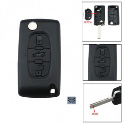 3buttons Ce0536 Hu83 Blad Ckel Skal För Citroen C2 C3 C4 C5 C6 Xsara Stor Picasso Med Logotyp