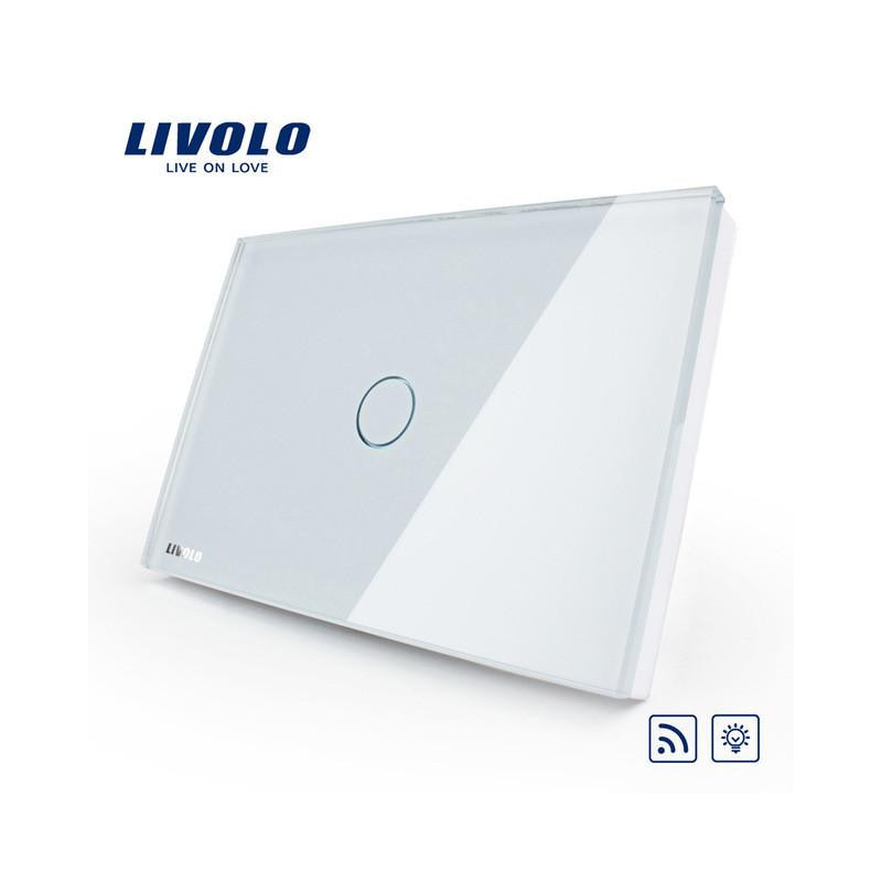 Livolo Avlägsen Växla Us Au Standard Vlc301dr81 Vit Kristall Glas Panel Vägg Ljus Trådlös Avlägsen