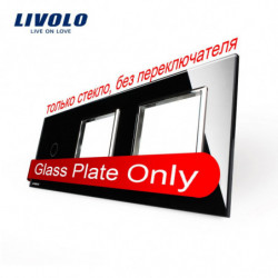 Livolo Lyx Svart Kristall Glas 223mm X 80mm Eu Standard 1gang 2 Ram Glas Panel Vlc7c1 Sr Sr12