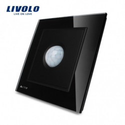 Tillverkare Livolo Riddare Svart Elfenben Vit Kristall Glas Panel Växelström 110 250v Rörelse Sensor