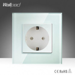 Wallpad Lyx Tempererad Glas Eu Europeisk Standard 16a Plugg Vägg Uttag