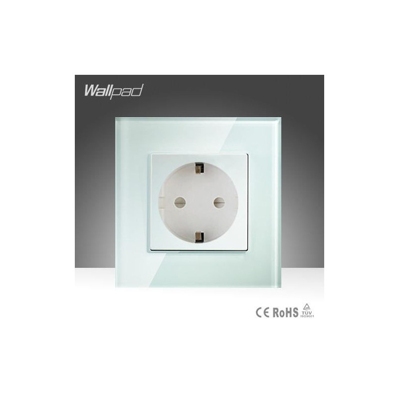 Wallpad Lyx Tempererad Glas Eu Europeisk Standard 16a Plugg Vägg Uttag