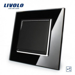 Livolo Tillverkare Svart Kristall Glas Panel Eu Standard Lyx Skjuta På Knapp Växla 1gang 2 Sätt Vlc7k1s12