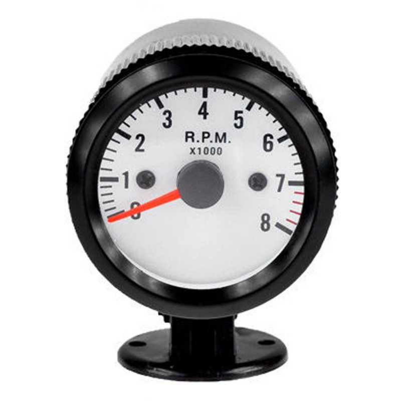 Ee Stöd Svart Skal Vit Ringa 2 Inch 52mm Blå Led Bil Tacho Varvräknare Rpm Mätare Meter Xy01