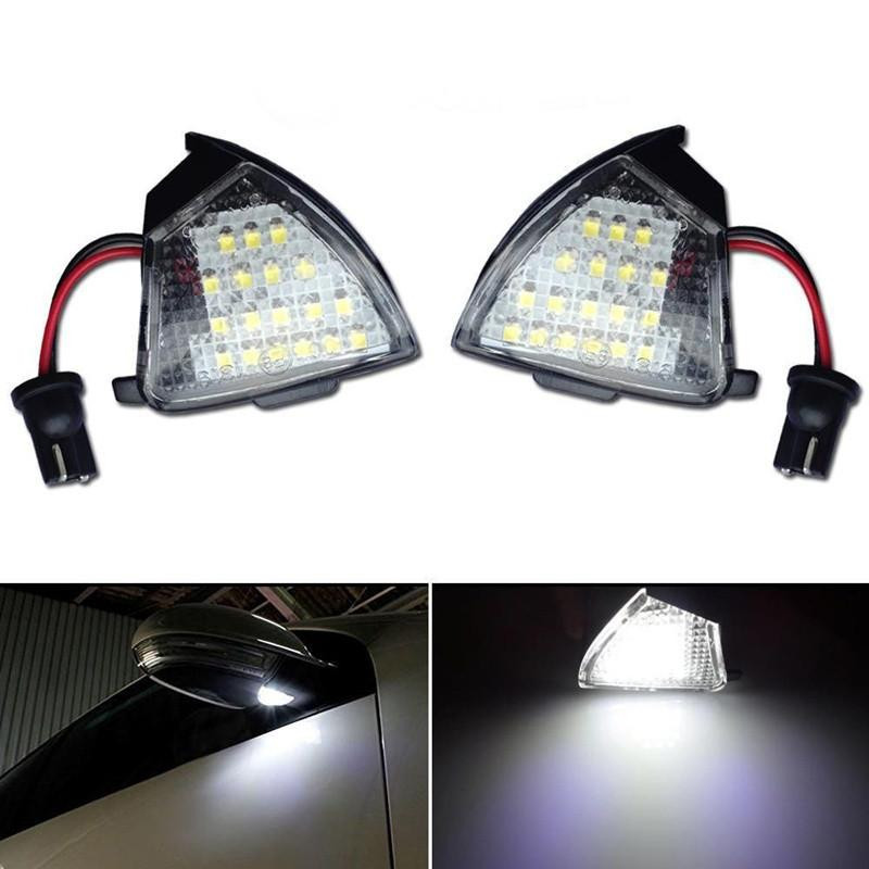 En Par Vit Led Under Sida Spegel Pöl Ljus Passa För Vw Eos Gti Passat B6 Jetta Golf 5
