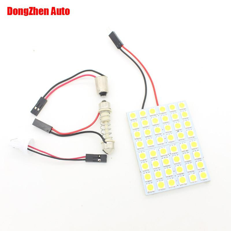 48smd 5050 Panel Led Bil T10 Ba9s Girland Kupol Interiör Lampa W5w C5w T4w Lökar Bil Ljus Källa Parkering