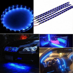 30cm Vattentät 15 Blå Led Bil Fordon Motor Grill Flexibel Ljus Strips 12v Tappa Frakt