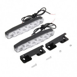 2pcs 6 Led Dagtid Körning Löpning Ljus Dr I Bil Dimma Lampa Vattentät Vit Likström 12v T