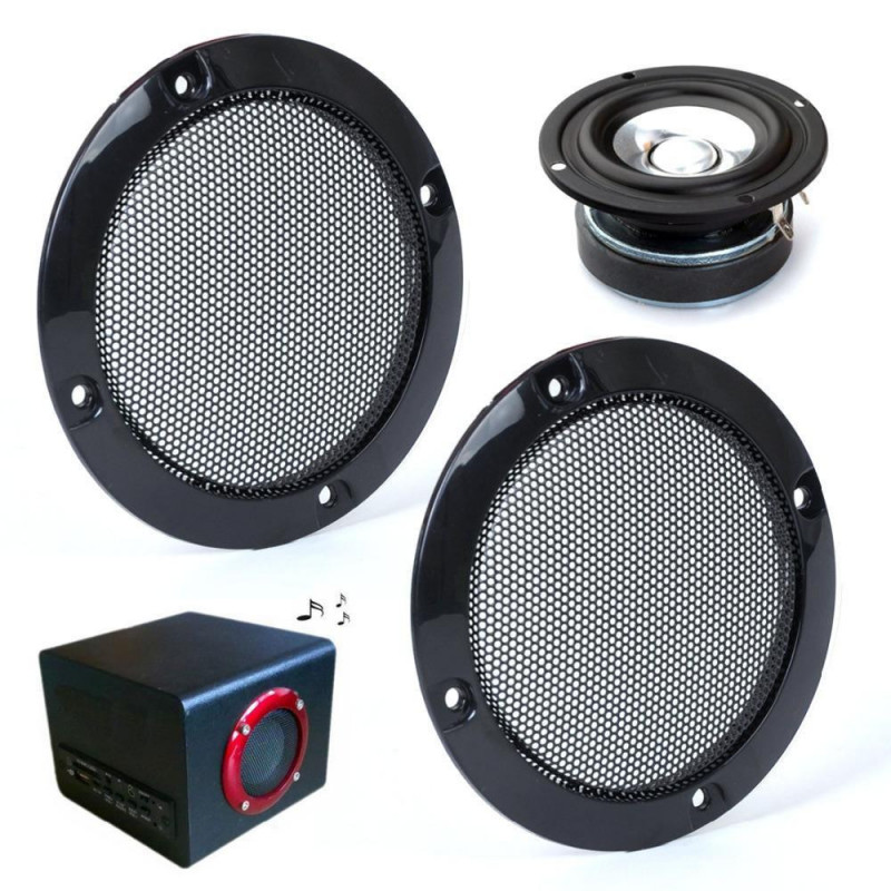 2pcs 3 Inch Tum Svart Cirkel Högtalare Dekorativ Cirkel W Svart Skyddande Grill Maska