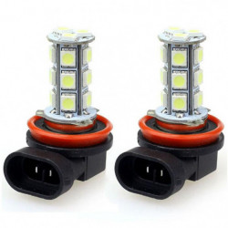 Bil 2x H11 H8 18 Led 5050 Smd Xenon Gas Strålkastare Vit Ljus Lampa Lampor 100w 12v Lights Bil Ljus
