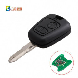 2buttons Ne73 Blad Avlägsen Ckel Fob För Peugeot 206 433mhz Med Id46 Chip Transponder K16