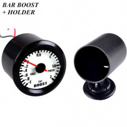 Ee Stöd 2 Inch 52mm Svart Skal Vit Skärm Bil Klocka Pekare Bar Turbo Lyft Mätare Blå Led Lyft Meter