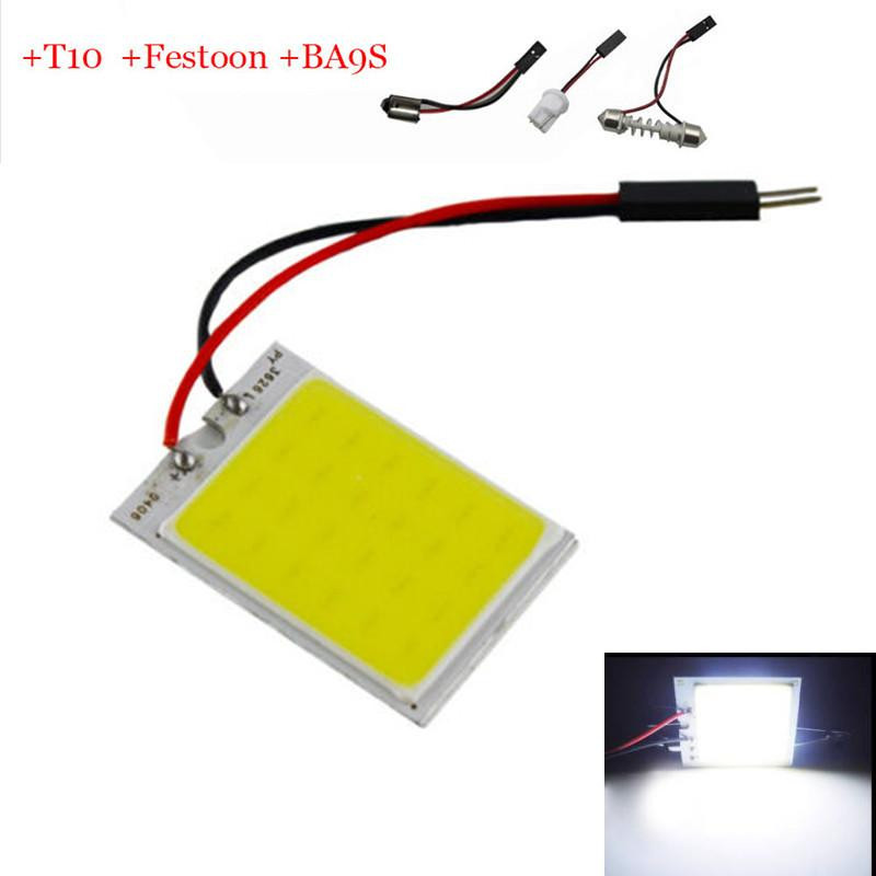 1 St Parkering 8w Majskolv 24 Chip Led Bil Interiör Ljus T10 Girland Kupol Adapter 12v Panel Ljus Lökar