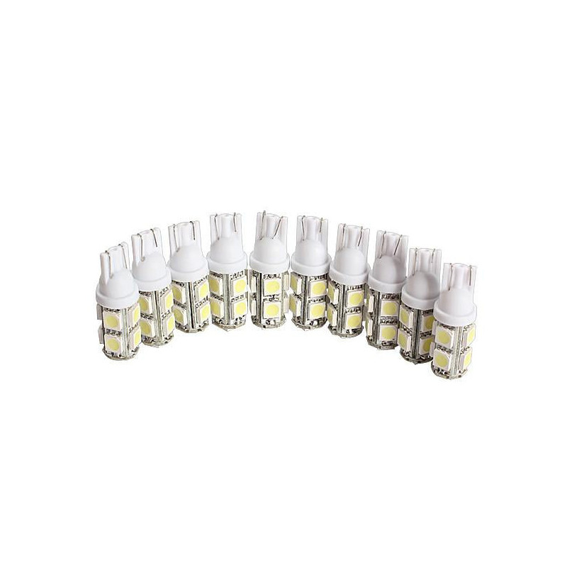 10 St T10 194 168 9smd5050 Led Bil Led Ljus Vit Ljus Bil Svans Lampa Glödlampa Ljus