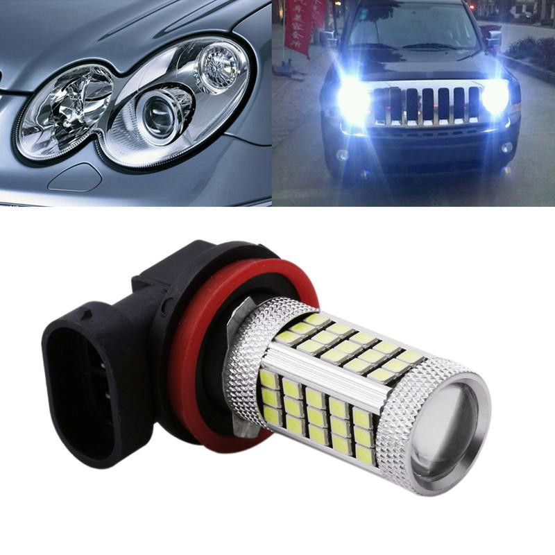 Likström 12v H11 2835 63 Led 6000k Bil Ojektor Dimma Körning Ljus Glödlampa Vit Bil Ljus Källa