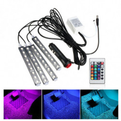 Likström 12v 9 Smd 10w 4pack 5050 Bil Bil Led Rgb Interiör Golv Dekorativ Atmosfär Remsa Väg Deco