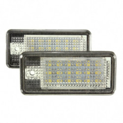 2 Vit Bil Fel 18 Led Licens Siffra Tallrik Ljus Lampa För Audi A3 S3 A4 S4 B6 B7 A6 S6 A8 Q7