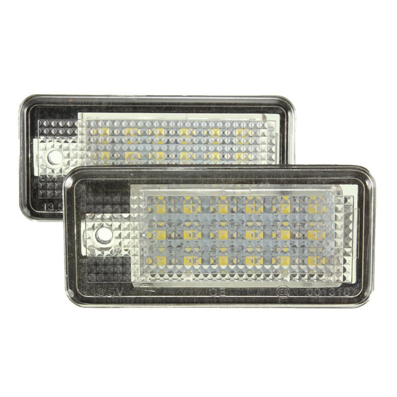 2 Vit Bil Fel 18 Led Licens Siffra Tallrik Ljus Lampa För Audi A3 S3 A4 S4 B6 B7 A6 S6 A8 Q7