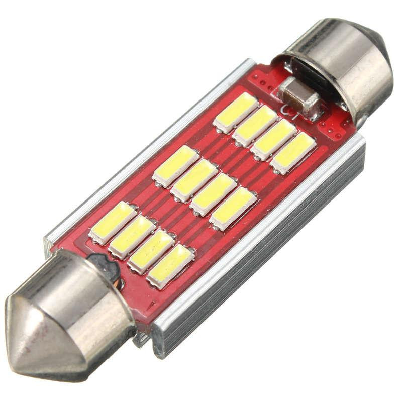 42mm 4014 Smd 12 Led Ljus Kan Buss Fel Interiör Girland Undergång Lampa Glödlampa Ren Vit Dc1224v