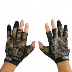 Camo Jakt Handskar Halkskydd 3 Finger Skära Fiske Handskar Beskyddare Kamouflage För Drake Jakt
