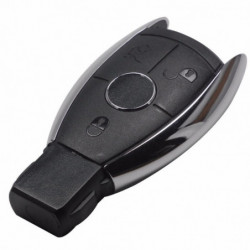 3 Knappar FÖr Mercedes För Benz Smart Ckel Fob AvlÄgsen Skal Krom Fall S Sl Ml Slk Clk E Med Logotyp