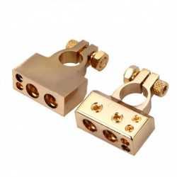 BÄst 2pcs Tung Plikt Metall Guld Plated Mätare Bil Batteri Terminal Positiv Nagative F 0 1 2 4 8 Awg