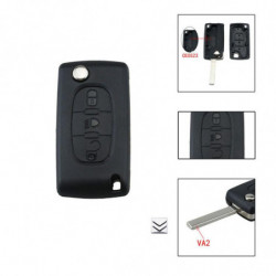 3 Knappar Flip Oklippt Blad Va2 Avlägsen Bil Ckel Fall Omslag Skal Fob För Citroen C2 C3 C4 C5 C6 C8