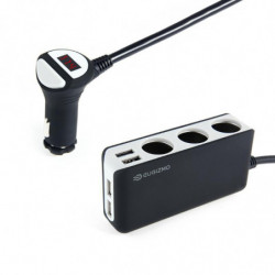 Eugizmo 4 Usb Hamn 3 Sätt Bil Cigarett Lättare Uttag Splitter Laddare Likström 12 24v Cigarett Lättare