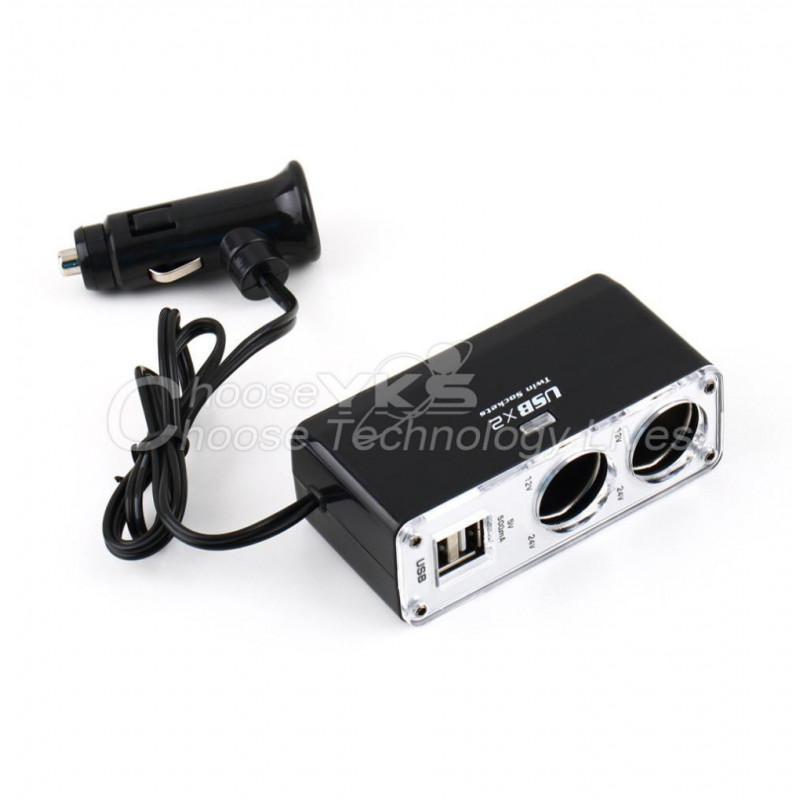 5v 1a Dubbel Usb Hamn 2 Sätt Bil Bil Cigarett Lättare Uttag Splitter Bil Laddare Plugg Adapter Likström