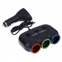 120w Bil Laddare Bil Cigarett Lättare Uttag Splitter Usb Hamn 3 Sockets 120w Super Kraft Adapter För