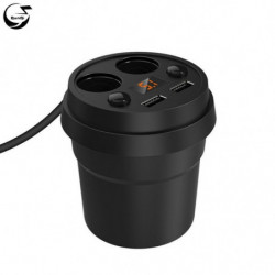 Bil Laddare Multifunktionell Visa Spänning 3 1a 2 Usb Billaddare Dc1224v Kopp Cigarett Lättare Splitter