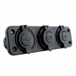 Likström 12v 24v 3 Hamn Motorcykel Motorcykel Traktor Bil Laddare Uttag Splitter Cigarett Lättare Usb