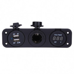 Bärbar Universell 3 I 1 Cigarett Lättare Uttag Splitter 12v Dubbel Usb Laddare Kraft Adapter Med Led