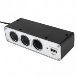 3 Sätt Bil Cigarett Lättare Uttag Splitter Laddare Kraft Adapter Dc Usb Hamn Plugg 12v24v