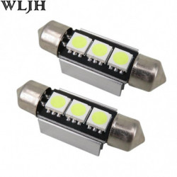 1x Kan Buss Fel C5w 36mm Girland Kall Vit 3 Smd De3423 6418 12v Bil Interiör Glödlampa Licens Tallrik
