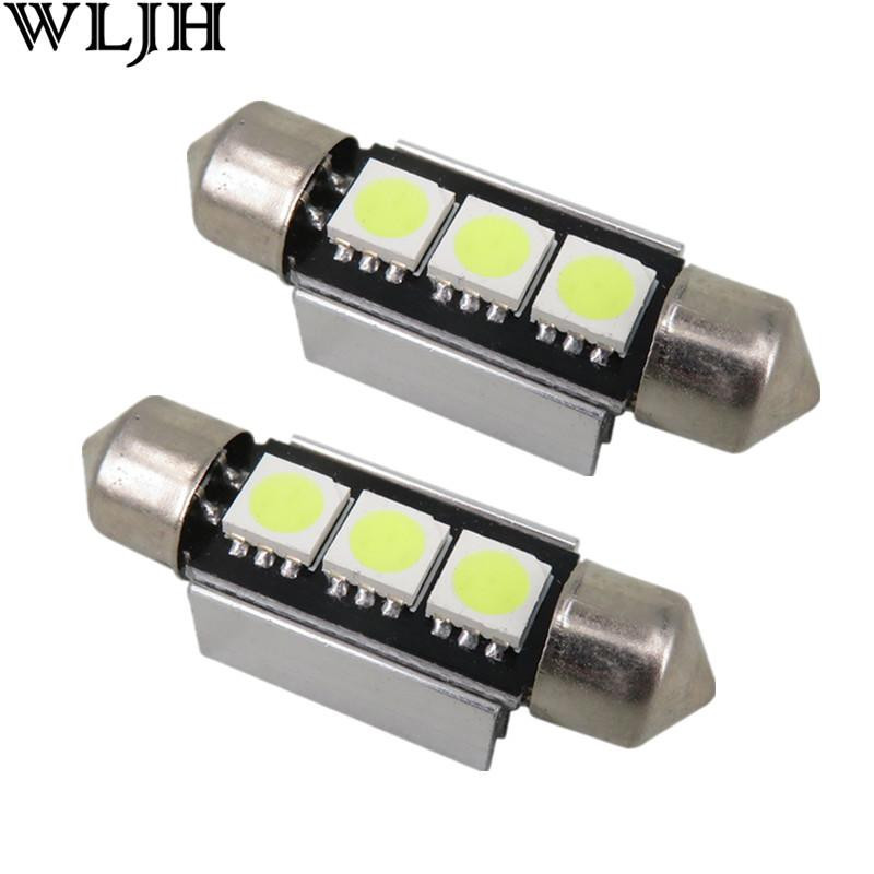 1x Kan Buss Fel C5w 36mm Girland Kall Vit 3 Smd De3423 6418 12v Bil Interiör Glödlampa Licens Tallrik