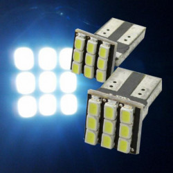 2 X T10 194 168 W5w 9smd Bil Vit Led Ljus Likström 12v Licens Tallrik Lampa Mgo3